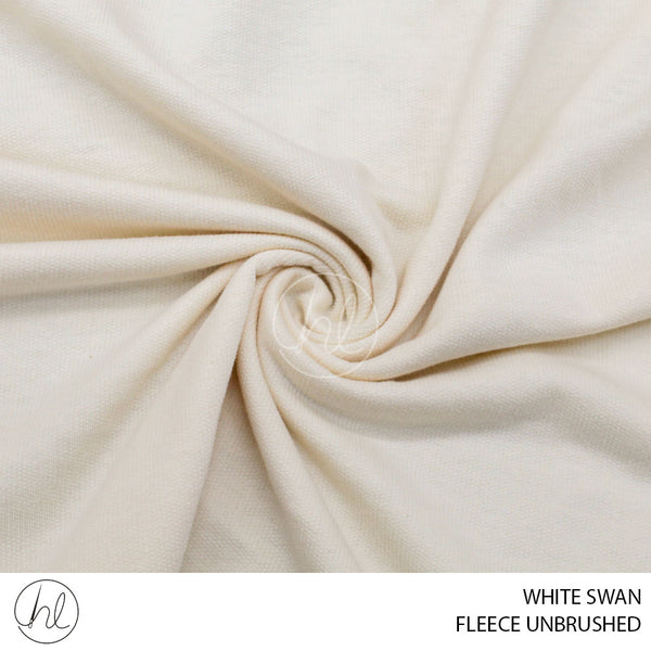 UNBRUSHED FLEECE (PER M) (51) (WHITE SWAN) (150CM WIDE)