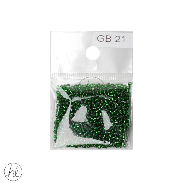 GLASS SEED BEADS (GREEN) (GB21)