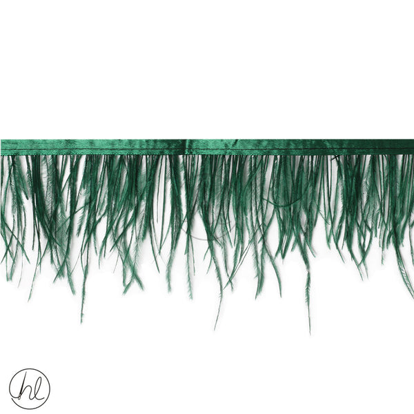 OSTRICH FEATHERS TRIMMING (BOTTLE GREEN) PER M