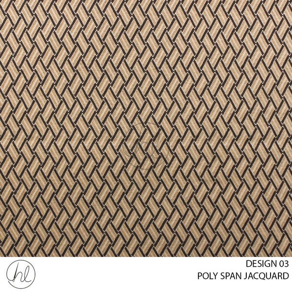 POLY SPAN JACQUARD (51) (PER M) (DESIGN 03)	(BASKETWEAVE)  (150CM WIDE)