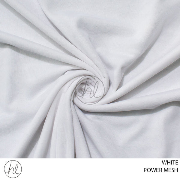 POWER MESH (781) (PER M) (WHITE) (150CM WIDE)