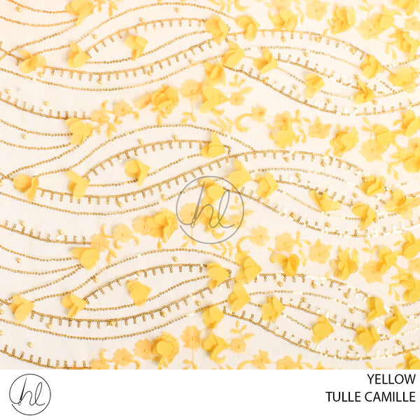 TULLE CAMILLE (781) (PER M)  (YELLOW) (125CM WIDE)