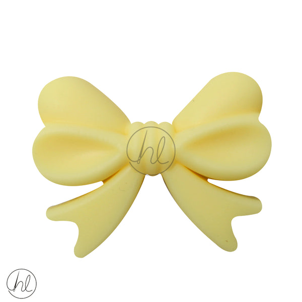 SILICONE BEAD BOW YELLOW EACH