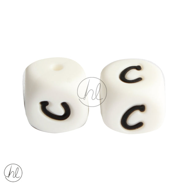 SILICONE BEAD LETTERS 2 PER PACK C 882