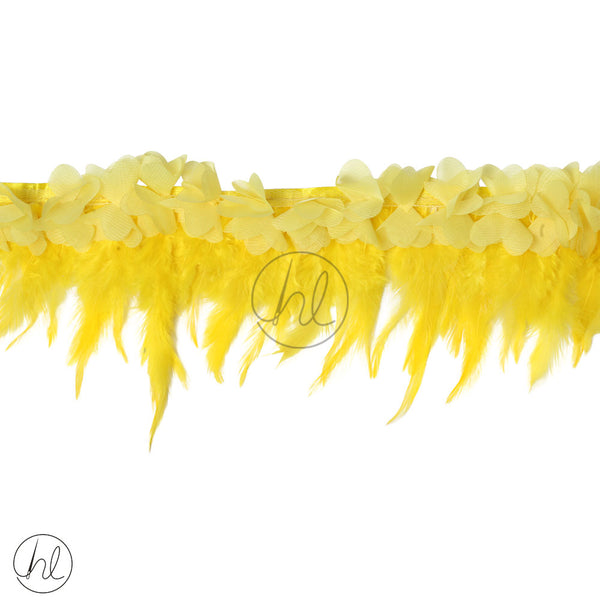 BRAID WITH FEATHERS (YELLOW) PER M