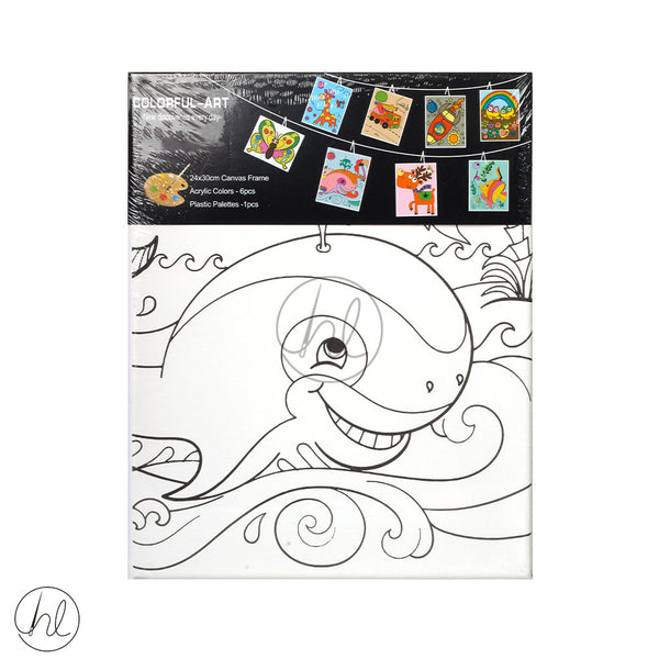 CANVAS BOARD WITH PICTURE (WHALE) (24CM X 30CM)