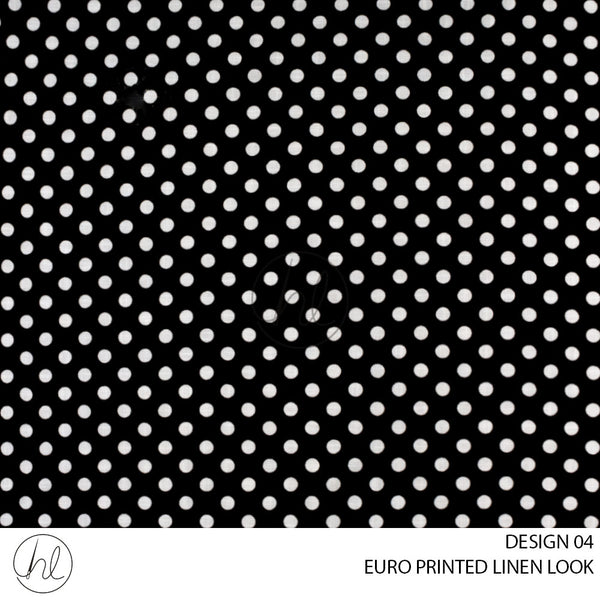 EURO PRINTED LINEN LOOK (BLACK) (DESIGN 04) (150CM WIDE)