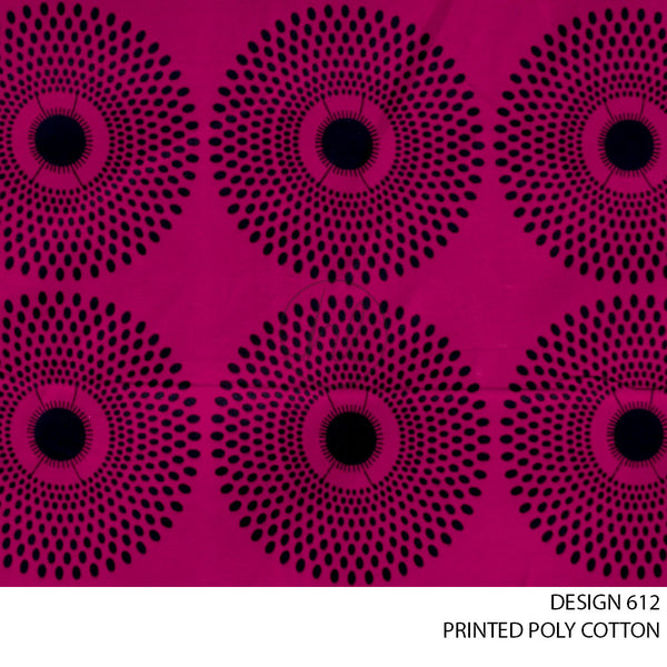 PRINTED POLY COTTON (53) (PINK) (DESIGN 612)	(115CM WIDE)