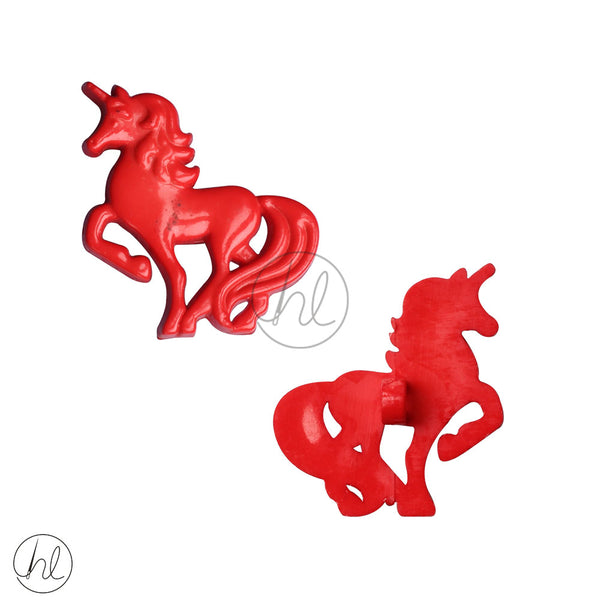BABY BUTTONS (30MM) (RED) UNICORN