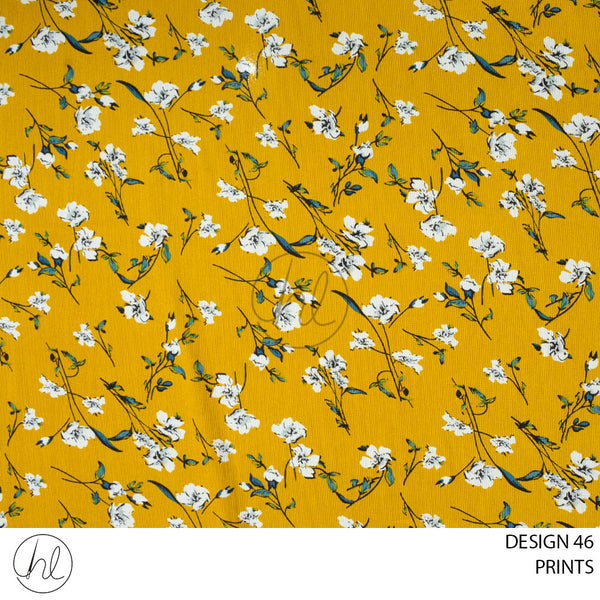 PRINTS (51) (PER M) (MUSTARD) (DESIGN 46) (150CM WIDE)