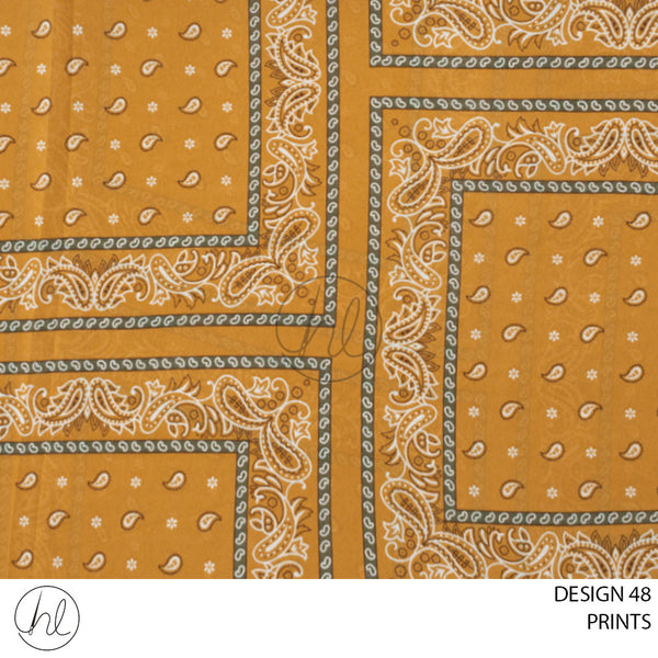 PRINTS (51) (PER M)  (MUSTARD) (DESIGN 48) (150CM WIDE)