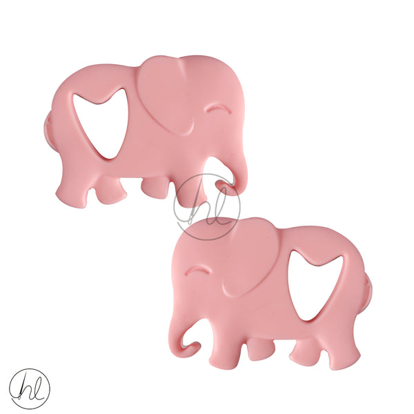 SILICONE BEAD BABY PINK ELEPHANT EACH