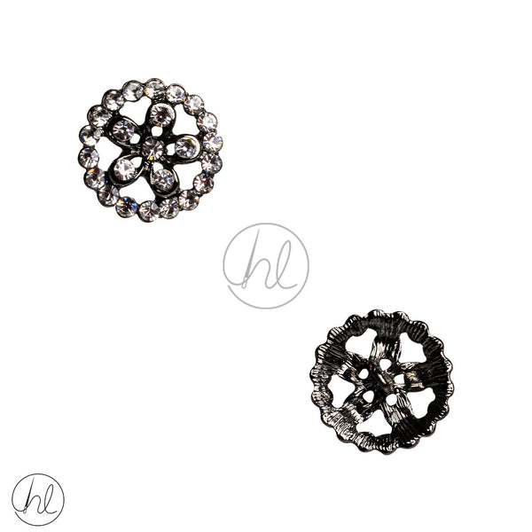 BUTTONS DIAMANTE (DARK SILVER) (AS862) (17MM)