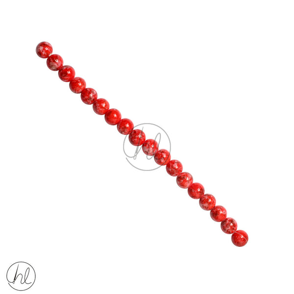 CERAMIC BEAD STRING (MARBLE RED)