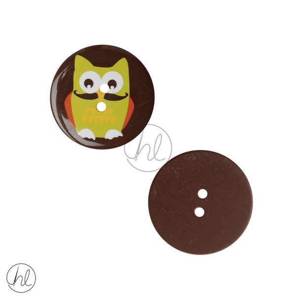BUTTONS FANCY CONFETTI (31MM) (BROWN) OWL