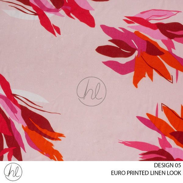 EURO PRINTED LINEN LOOK (PINK) (DESIGN 05) (150CM WIDE)