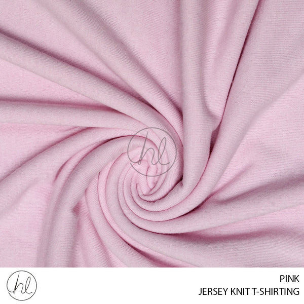 JERSEY KNIT T-SHIRTING (PER M) (400) (PINK) (150CM WIDE)