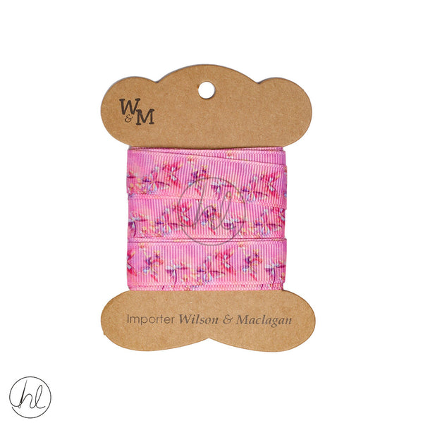 RIBBON BUTTERFLY PINK (CB3411) 2M PER PACK