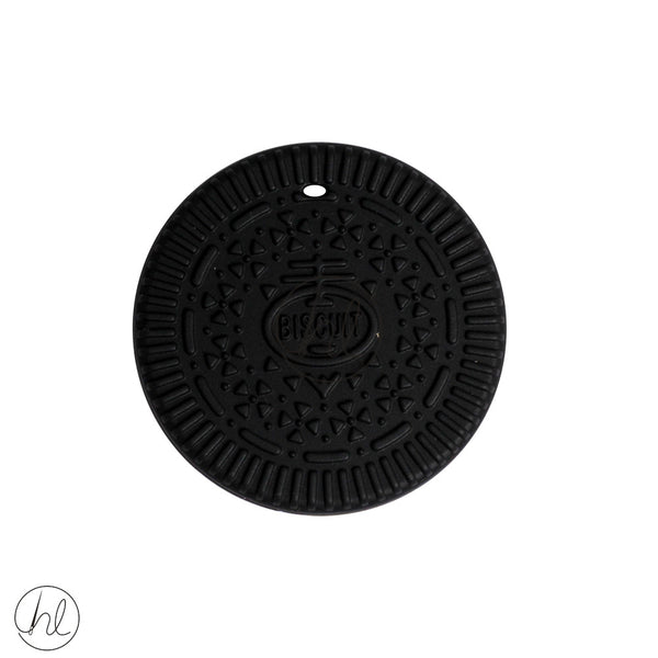 BEADS SILICONE BISCUIT BLACK