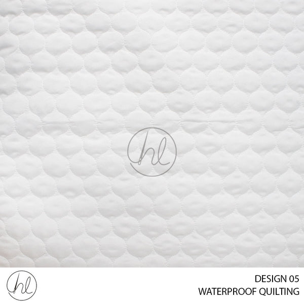 WATERPROOF QUILTED (DESIGN 05) WHITE (210CM) PER M