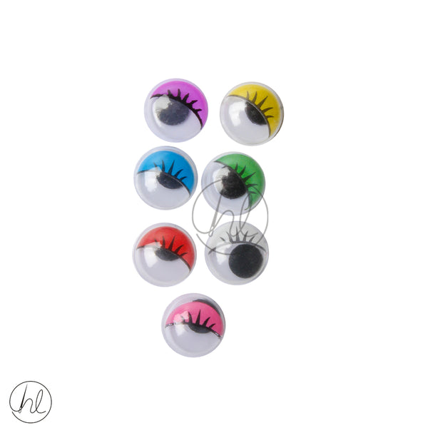 PASTE ON EYES WITH LASHES (50 PER PACK) (10MM) M366