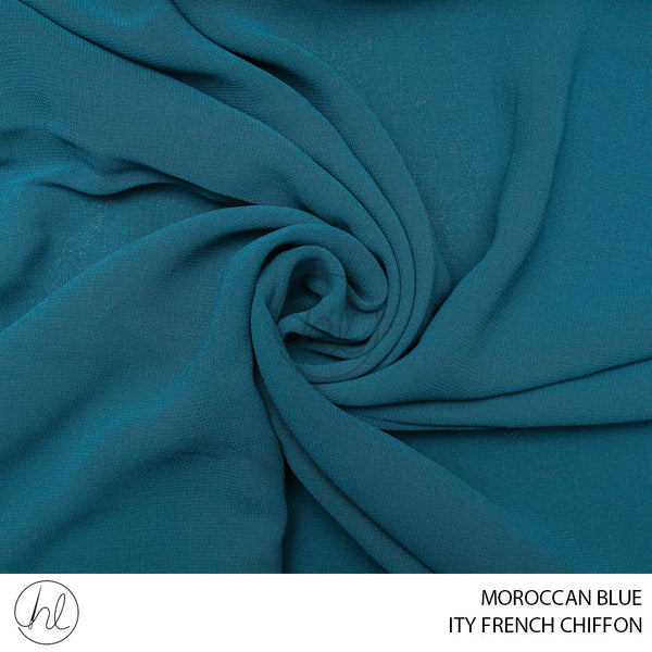 ITY FRENCH CHIFFON (PER M) (MOROCCAN BLUE) (150CM WIDE)