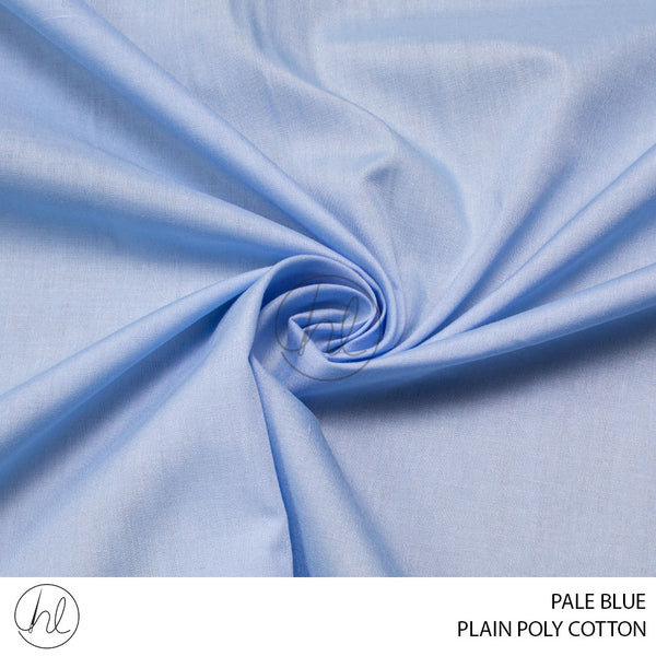 PLAIN POLY COTTON (PER M) (781) (PALE BLUE) (112CM WIDE) (ROLL PRICE PER M: R19.99)
