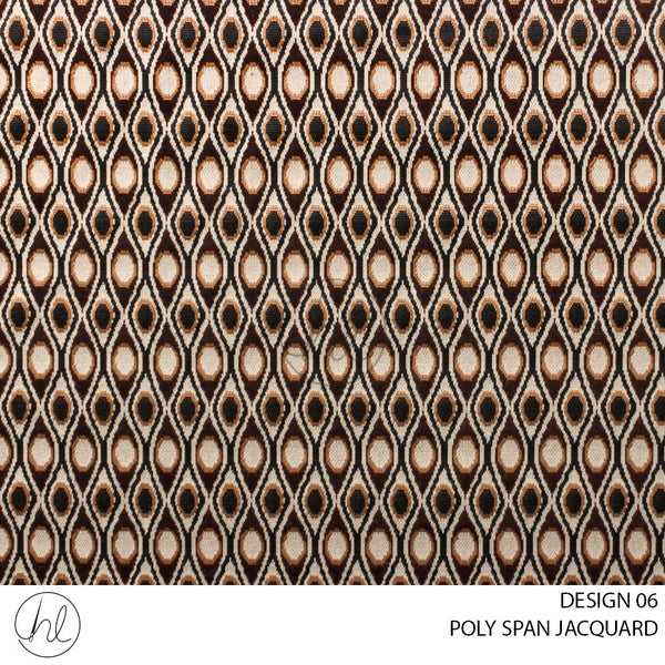 POLY SPAN JACQUARD (51) (PER M) (DESIGN 06)	(MAHOGANY)	(150CM WIDE)