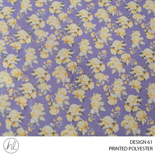PRINTED POLYESTER SIROPE (PER M) (LILAC) (DESIGN 61) (150CM WIDE)