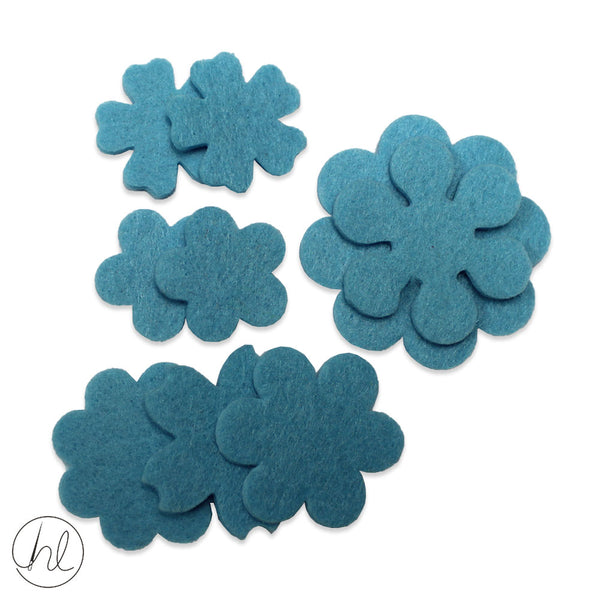FELT BLUE FLOWERS (9 P/PACK) CB342