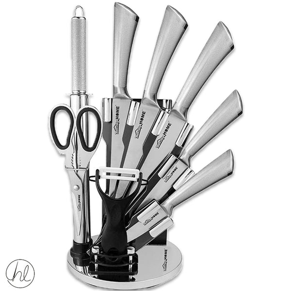 TOTALLY HOME 9 PIECE KNIFE SET (SILVER)