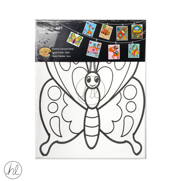 CANVAS BOARD WITH PICTURE (BUTTERFLY) (24CM X 30CM)