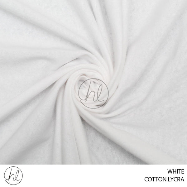 COTTON LYCRA (PER M)  (WHITE) (150CM WIDE)