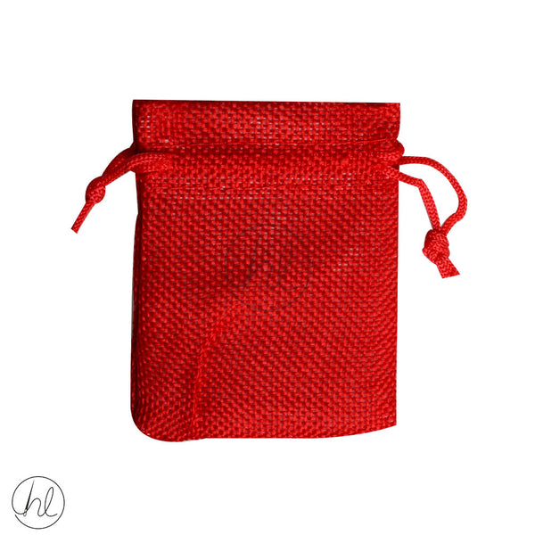 HESSIAN BAG (RED) (7X9CM) (547)