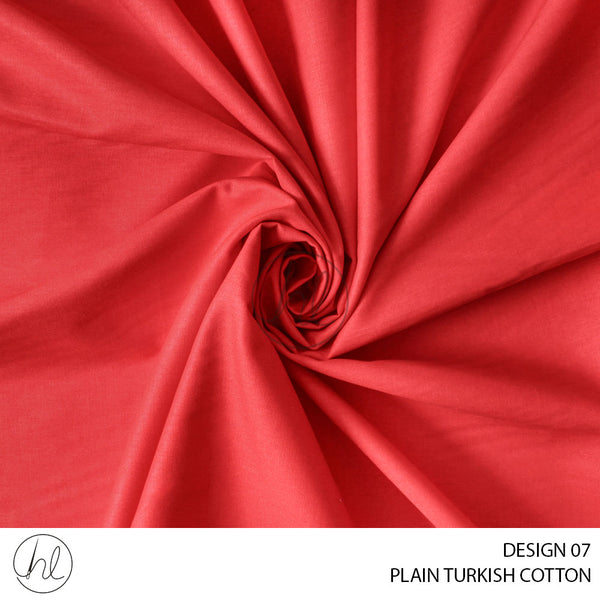 PLAIN TURKISH COTTON (DESIGN 07) RED (235CM) PER M