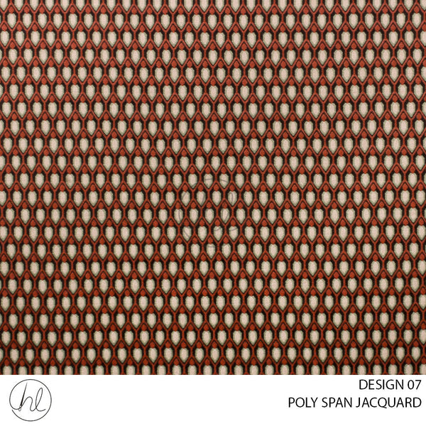 POLY SPAN JACQUARD (51) (PER M) (DESIGN 07)	(BASIL) (150CM WIDE)
