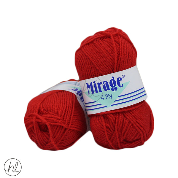 MIRAGE 4PLY WOOL 25G FIRE RED