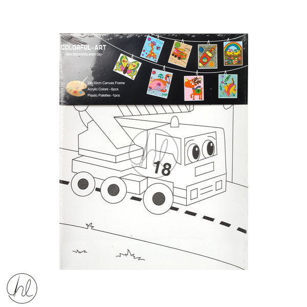 CANVAS BOARD WITH PICTURE (TRUCK) (24CM X 30CM)