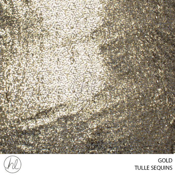 TULLE SEQUINS (PER M) (55)	(GOLD) (150CM WIDE)