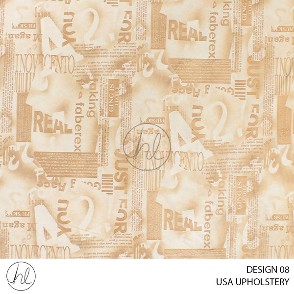 USA UPHOLSTERY (DESIGN 08) LIGHT BEIGE (140CM) PER M (BUY 20M OR MORE AT R39.99 P/M)