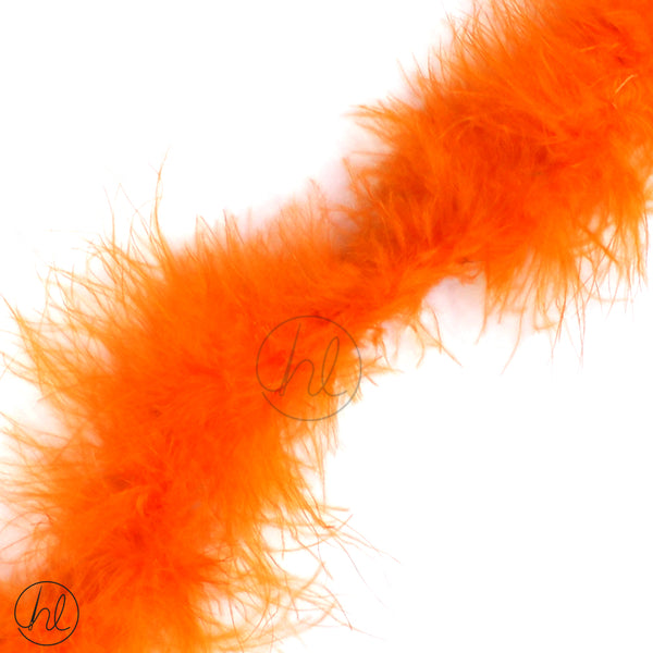 ASSORTED MARIBOU FEATHERS (P/METRE) RED ORANGE