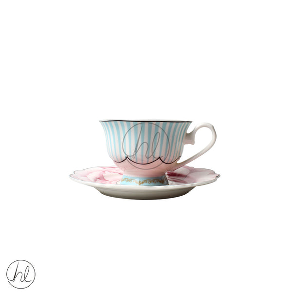 JENNA CLIFFORD GIFT BOX CUP & SAUCER WAVY ROSE (899) (JC-7050)