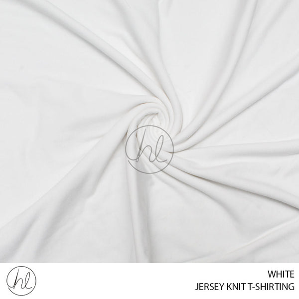 JERSEY KNIT T-SHIRTING (PER M) (400)	(WHITE) (150CM WIDE)