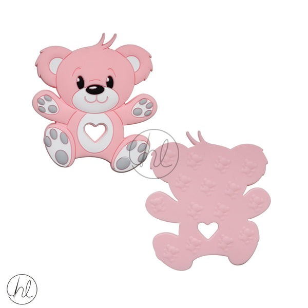 SILICONE BEAD BEAR (PINK)