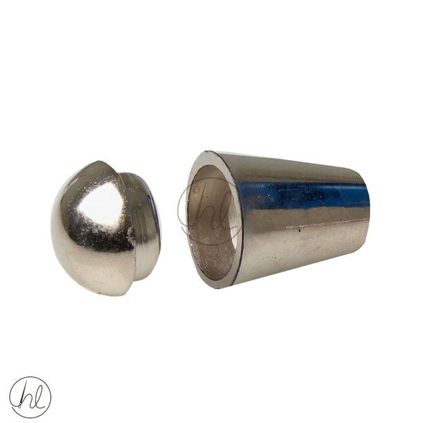 CORD END WITH CAP SILVER CONE 033-105 (18MM)