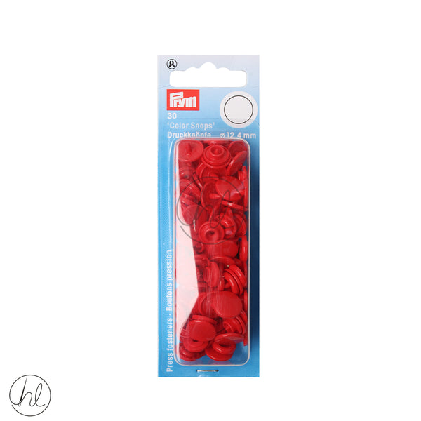 PRYM 30 COLOUR SNAP RED (12.4MM)