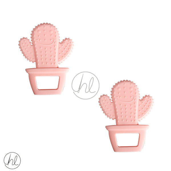 SILICONE BEAD PINK CACTUS EACH