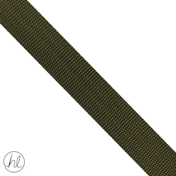 38MM WEBBING (P/METRE) OLIVE