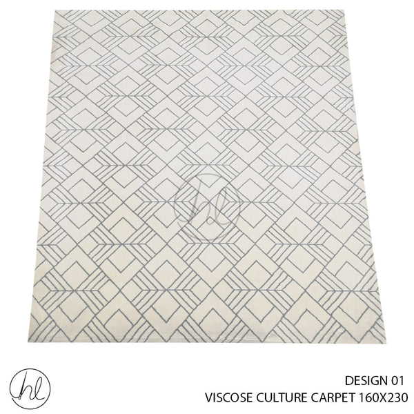 VISCOSE CULTURE CARPET (160X230) (DESIGN 01) (Grey/White)