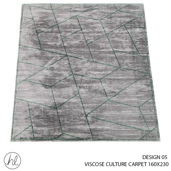 VISCOSE CULTURE CARPET (160X230) (DESIGN 05) (Grey/Green)